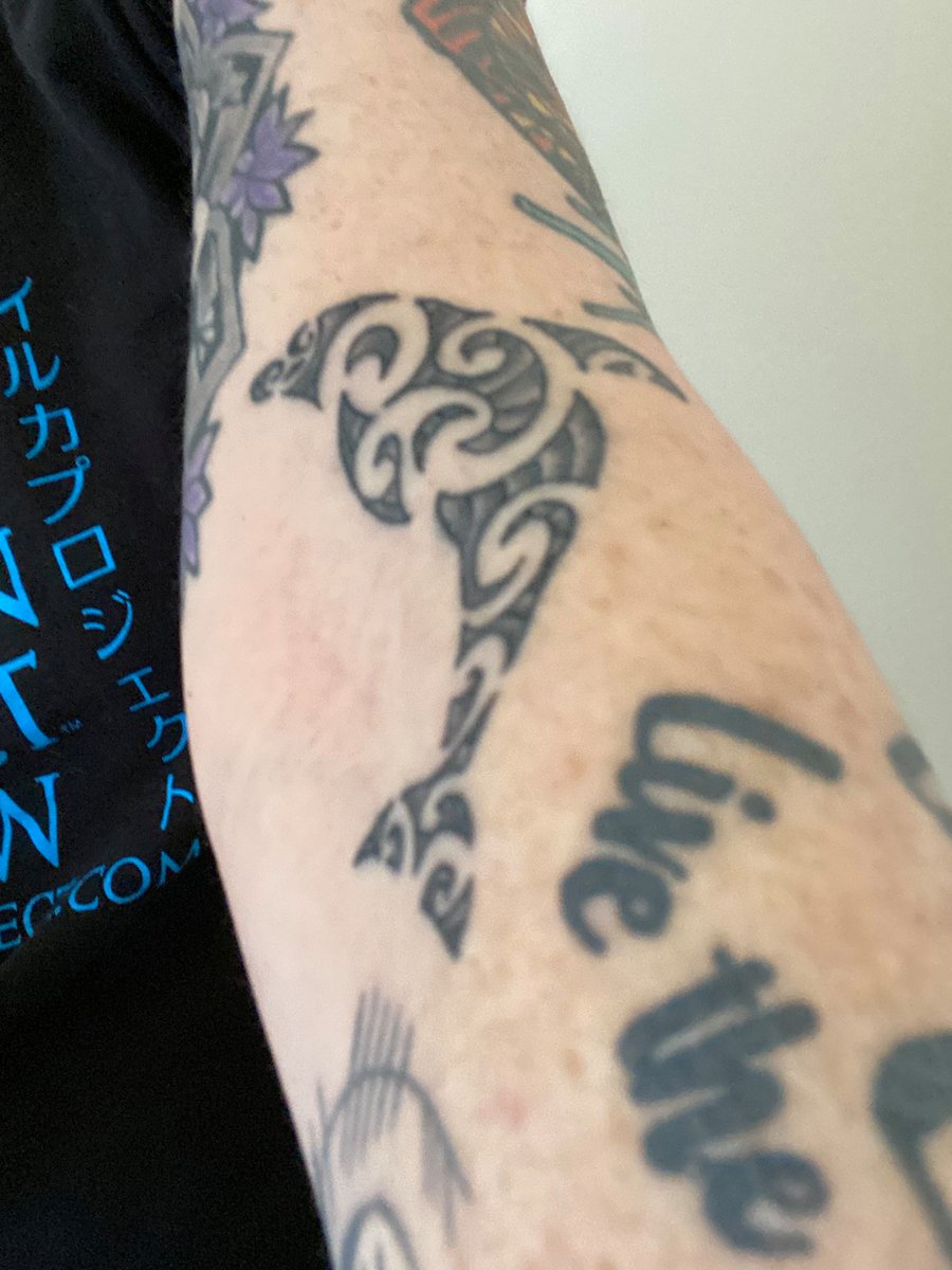 The Stories Behind  #MyTattoos26/27. Dolphin tattoos - Jan 2020(8th annual birthday tattoo)I'm passionate about saving dolphins. Did you ever see the documentary,  #TheCove? Watch it and you'll understand. I  and support  @Dolphin_Project &  @seashepherd.