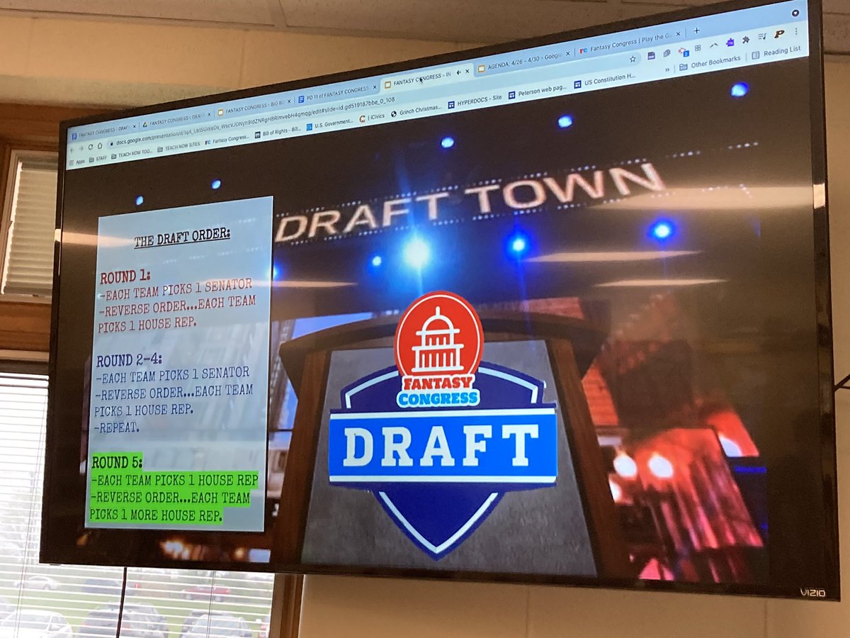 DHelmEDU's tweet image. It’s DRAFT DAY!!!!!!!  Kids were excited 😜 and dropping oohs and aahs 😧 and a half time a pick came in!  Round 1 complete...rounds 2-5 tomorrow!  #CONGRESSDRAFT