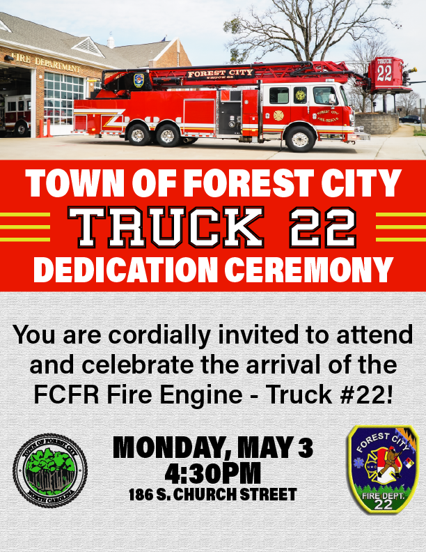 We invite the community to join us for the dedication ceremony for FCFR's new Fire Engine - Truck #22!