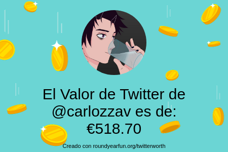 carlozzav's tweet photo. Mi valor en Twitter es de: €518.70

Encuentra el tuyo(a) con https://t.co/tWP22ABoEr

⠀ https://t.co/pkjAS31Pqg