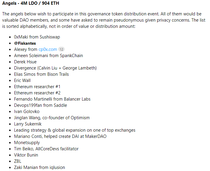 17/ Recently another 3% of the tokens are being voted to be sold to more strategic investors,  @zhusu  @Arthur_0x  @SBF_alameda  @delphi_digital  @coinbase  @robotventures  @0xMaki just to name a few.Full List Below.