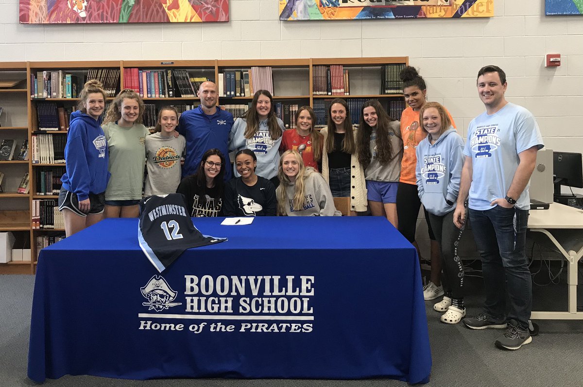 Congrats to Lady Pirate <a href="/JodieBass15/">Jodie Bass</a> as she signed with <a href="/CoachTWC/">Talisha Washington</a> <a href="/WC_BlueJays/">WestminsterAthletics</a> today. I’m so excited for her future-Love ya Jodie