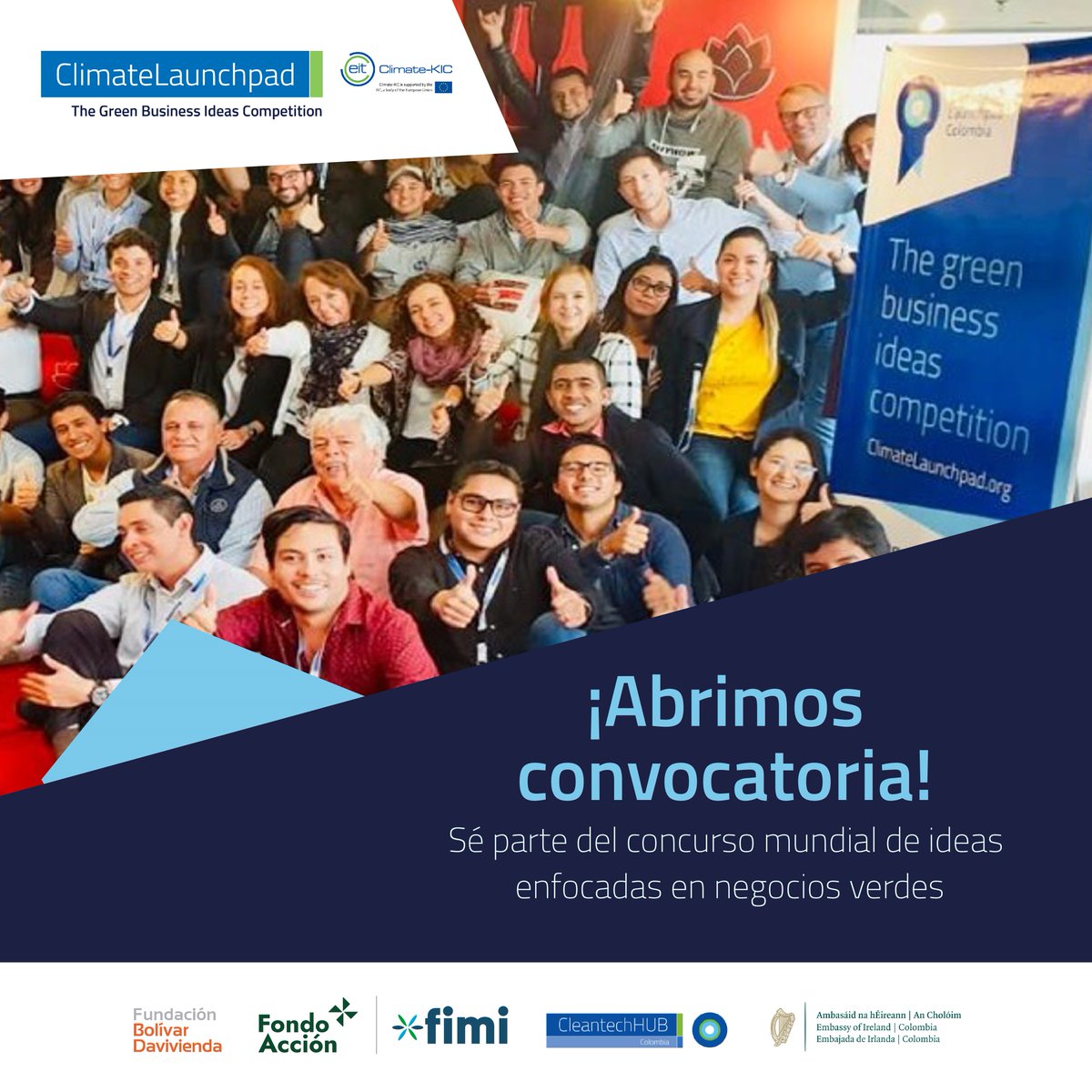 Participa en la convocatoria global #ClimateLaunchpad 2021 #Colombia para ideas de negocio en tecnologías limpias, en donde podrás desarrollar tu emprendimiento o idea de negocio para crear un futuro sostenible y bajo en carbono.
 ¡Aplica Ya! #CLP21 cutt.ly/4c6l5KE