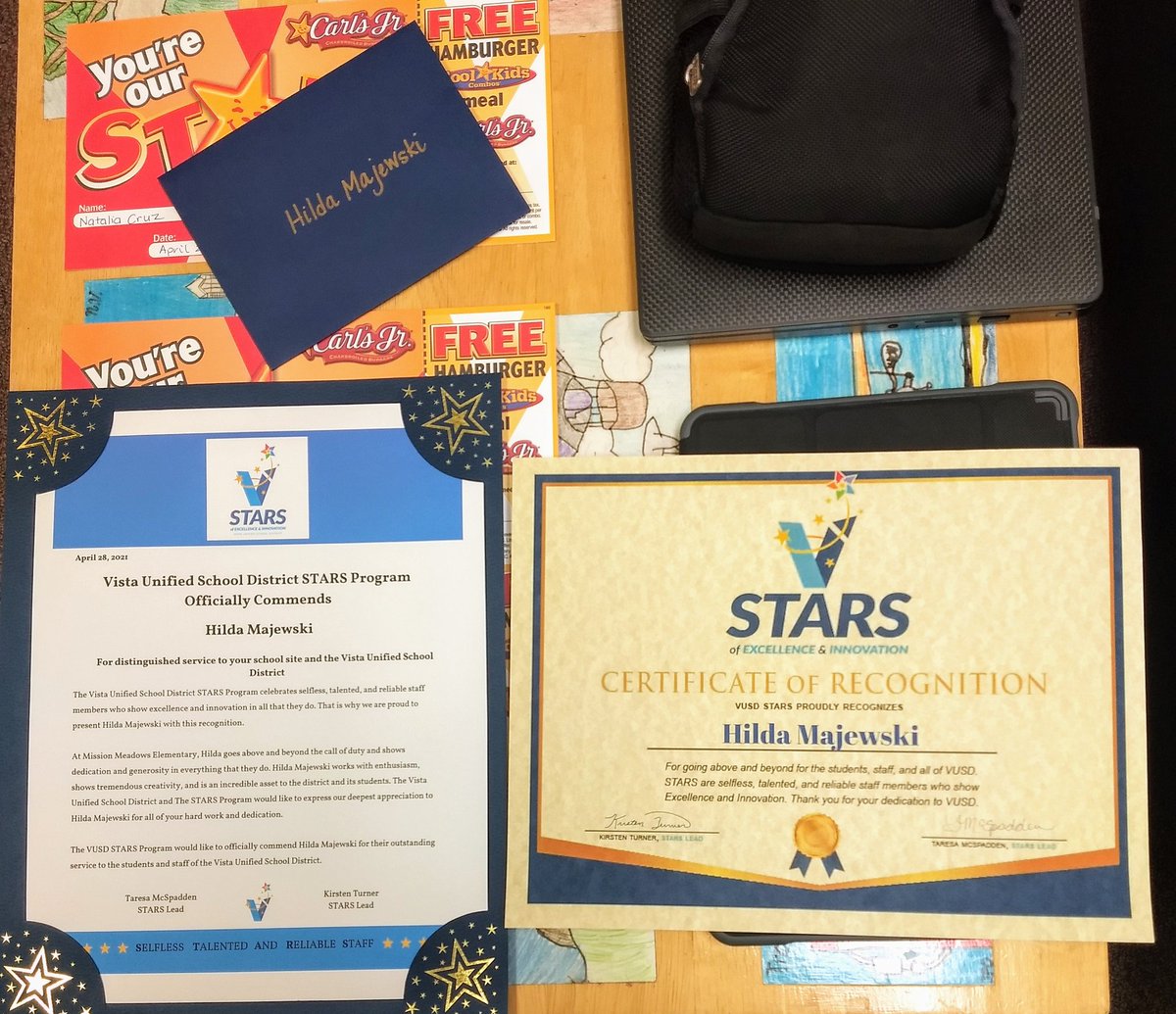 Congratulations to <a href="/MMMustangs/">Mission Meadows</a> counselor Mrs.  Majewski for getting recognized as a "STARS" - Selfless, Talented, And Reliable Staff member! <a href="/vusdstars/">vusdstars</a> <a href="/VistaBlueprint/">Vista Unified</a> <a href="/VUSDHR/">Vista Unified SD</a> #wave 🐎❤️ #staffappreciation #careandconnection ❤️🐎