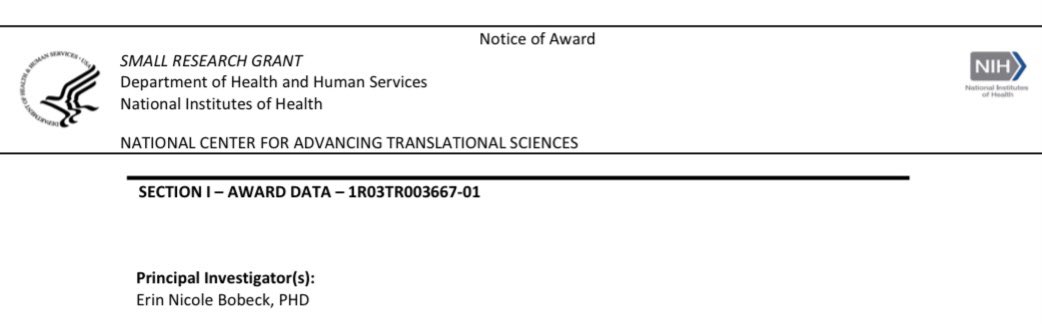 The first NOA awarded to the Bobeck lab to study a new target for #neuropathicpain #GPR171