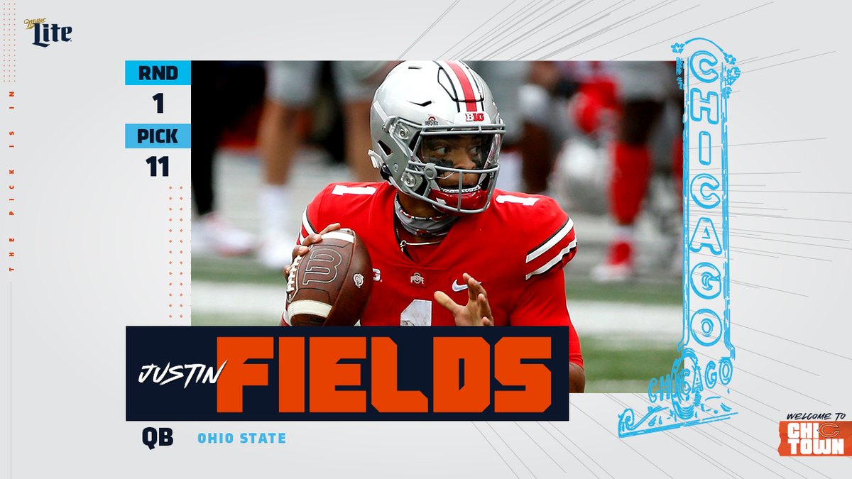 Welcome to THE Chicago Bears, @justnfields! #BearsDraft | 🐻⬇️