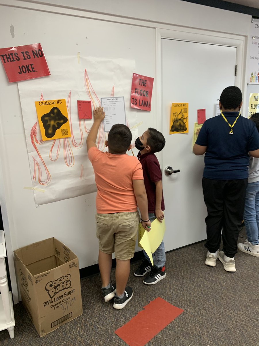 funinfourth_'s tweet photo. THE FLOOR IS LAVA! Today we had some fun and celebrated the end of testing. They took this very seriously as they dodge the lava to get to their next challenge. And of course we had to make volcanoes. #Iteach4th #wearecrane https://t.co/UPeASLuGDJ