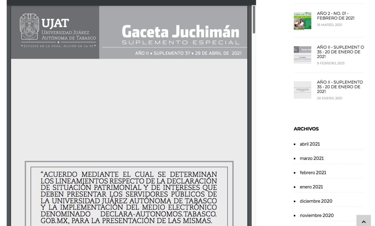 Publica la UJAT lineamientos para la Declaración Patrimonial 
y de Intereses de los servidores públicos universitarios
ujat.mx/Noticias/Inter…