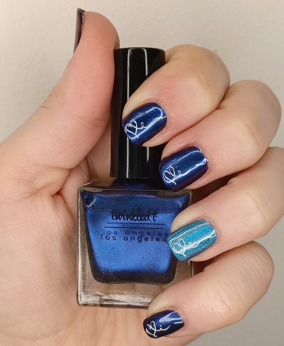 Blue Heart nails. #NailArt #NailStamping