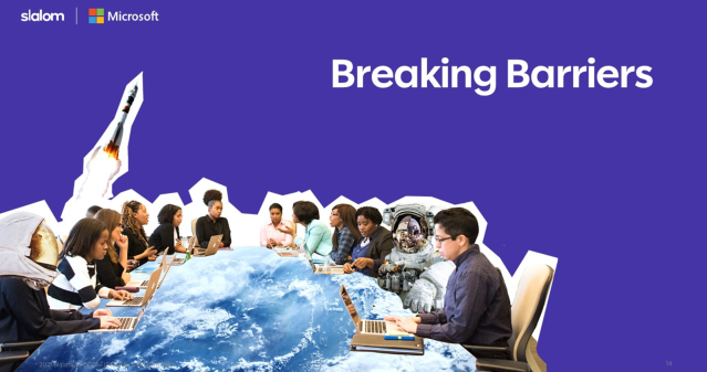 I am #BreakingBarriers with <a href="/Microsoft/">Microsoft</a> &amp; <a href="/Slalom/">Slalom</a> Let's close the digital divide! #Diversity #Microsoft #Slalom dy.si/5mxNBh