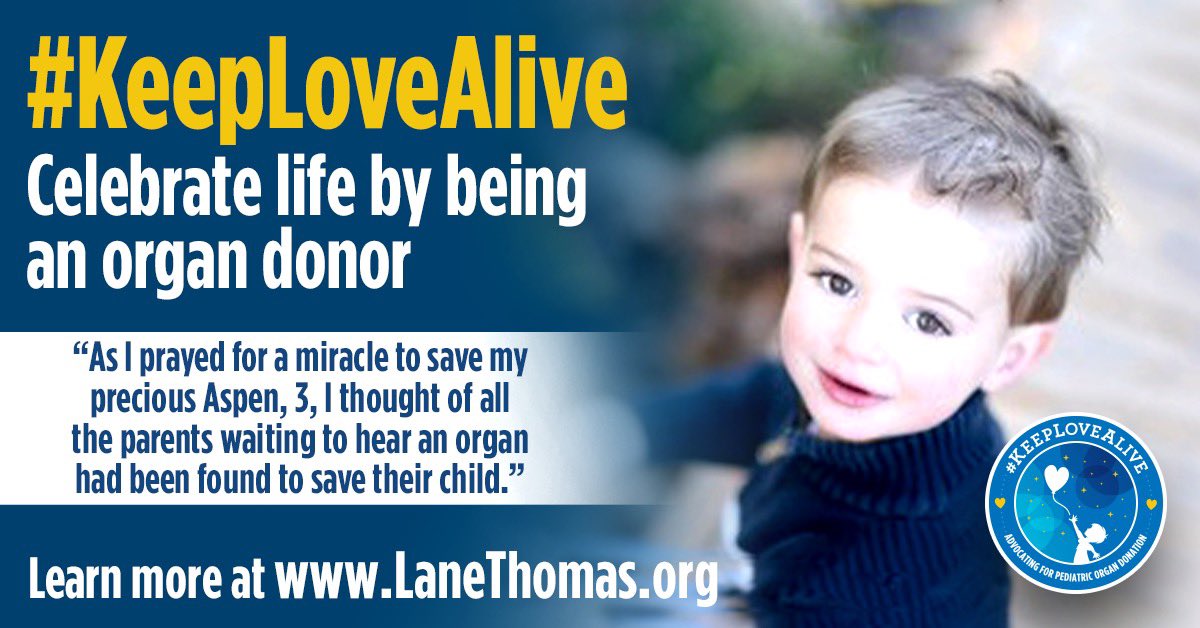 Organ donation can be a beautiful light in the midst of tragedy, a way to #KeepLoveAlive. For National Donate Life Month, start the conversation about becoming a life saver through organ donation. Learn how at LaneThomas.org