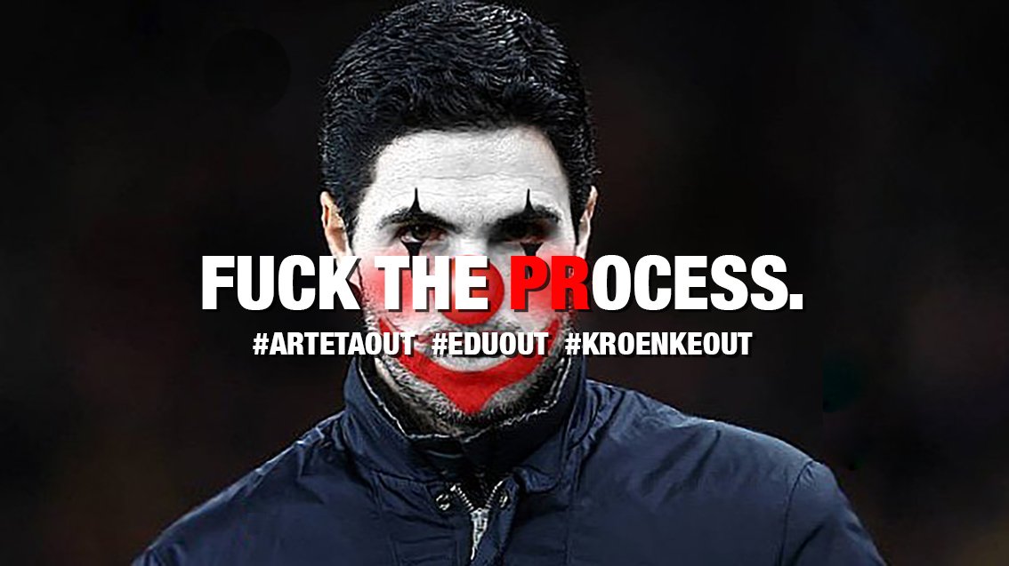 aabuba26's tweet photo. @Arsenal Pls Kroenke, before you leave Arsenal in the next couple of days, sack this baby coach tonight, do not let him return to England.
Fuck the fucking process.

#Artetaout Please https://t.co/3gdFvxvv2m