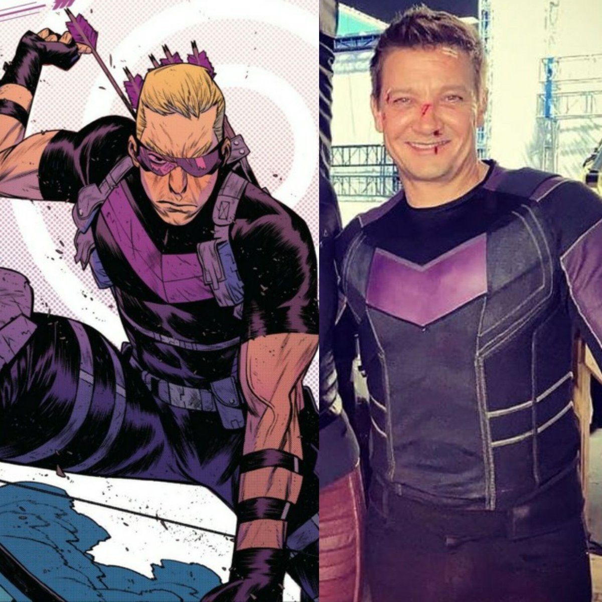 MajorIssuesCBC's tweet photo. New digs for #ClintBarton? A recent behind-the-scenes photo shows Jeremy Renner's #Hawkeye in a new costume very similar to the one designed by Otto Schmidt in #HawkeyeFreefall! What do you think of the look?

#HawkeyeTV #PhaseFour #MCU #Avengers #KateBishop #Hawkeyes https://t.co/CYpfZPQ66P