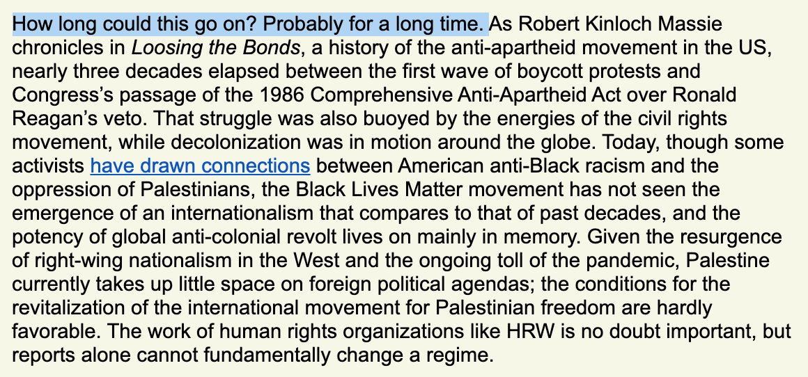 If the history of social movements is any indication, it can take a long time for this kind of disjuncture to be addressed. The current political conditions, in the US and abroad, are also not favorable to the kind of reckoning needed on this issue.