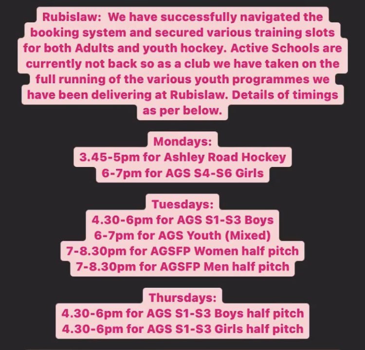 GREAT NEWS - Grammar hockey is BACK!!! Hockey training at Rubislaw begins again from 4th May.