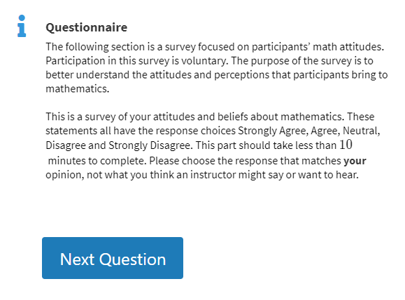 Onto the optional questionnaire...