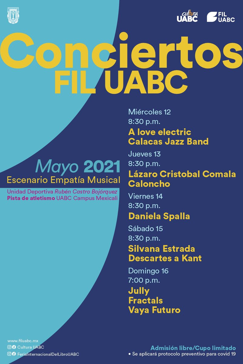 Además de una extensa oferta literaria, la Feria Internacional del Libro de Baja California tendrá un gran cartel musical que podrás disfrutar desde casa. 🤓📘🎶

Detalles: bit.ly/3eNhPiq