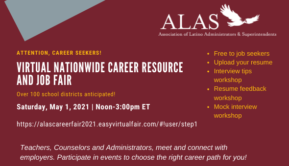 For those seeking a new role - as a teacher or leader - check out this event led by <a href="/ALASEDU/">ALAS National</a> this weekend - May 1 at 12noon ET. Register here hubs.ly/H0Mh1rV0