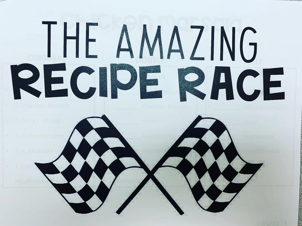 mrsgallesfcs's tweet photo. The Amazing Recipe Race - each level was placed around the high school and students had to complete the challenge, get the answers checked and race to the next level. 

Lesson credit: @msbolier 

#sayyestofcs#fcstn #familyconsumerscience https://t.co/5I7hJySTtL