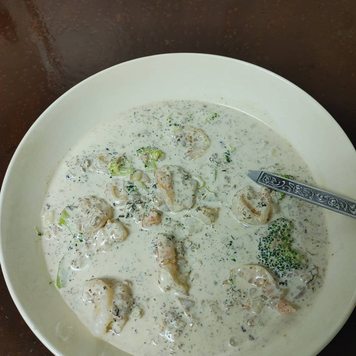 BigDRapalaBarBQ's tweet photo. Cooked some broccoli and corn together and shrimp separately drained well and placed in a Jethro sized bowl. Poured in a generous amount of homemade morel mushroom soup. 
#cooklikeachef #eatlikeaking #morelmushrooms #gourmet #cooking #food https://t.co/6IjbYU1NSg