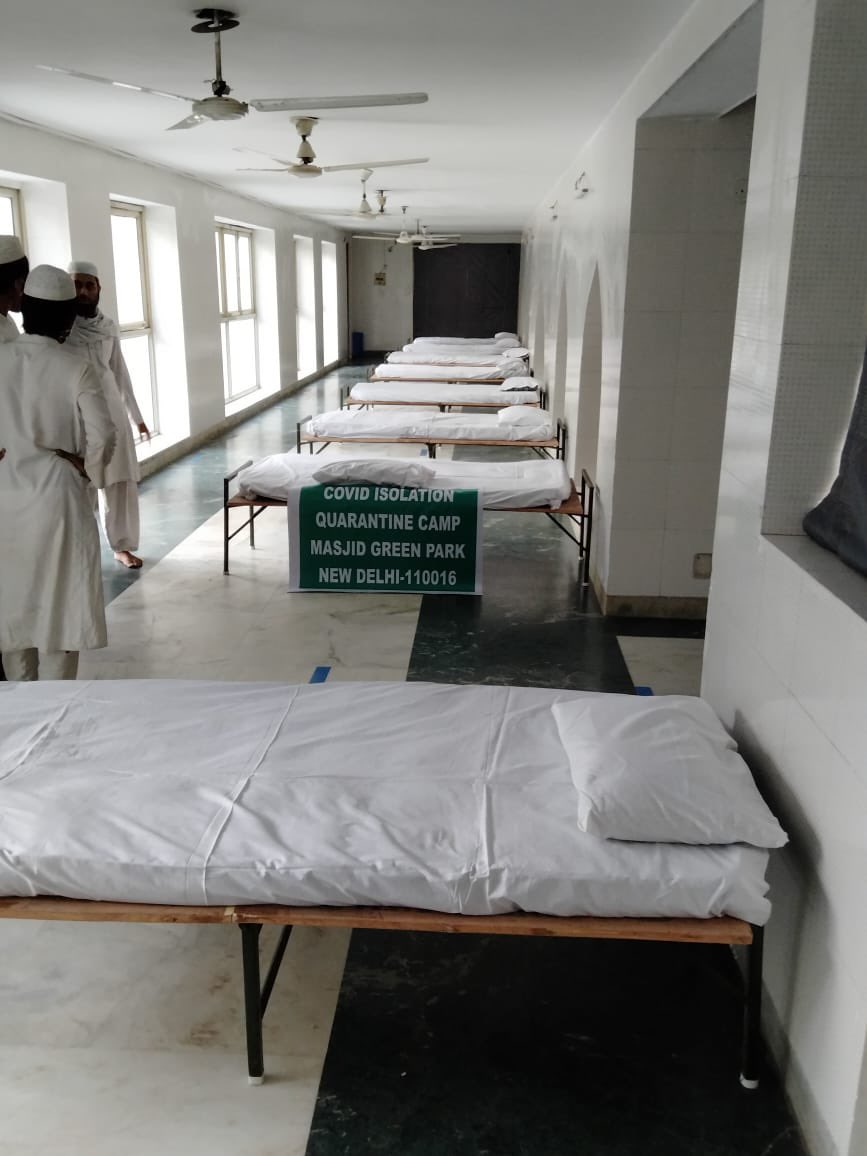 imMAK02's tweet photo. Covid Quarantine Center at Masjid Green Park, New Delhi.

#COVID19India #CovidIndia https://t.co/1TNQEt4Uzj