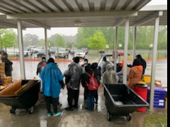 BHSSAFECenter's tweet photo. SAFE Center Food Distribution! Did thunderstorms forced a cancellation? No! Our families came out despite the rain! Great Leaders create welcoming spaces and serve as a resource to families and community members! BHS SAFE Center- Removing Barriers; Changing Lives! @GSUEdLead https://t.co/GFQWdVzx3i