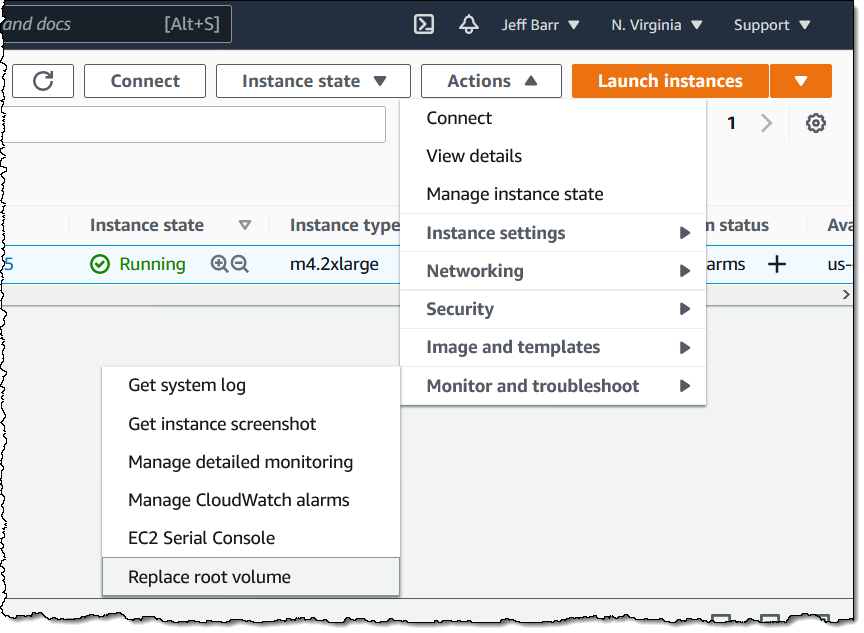 jeffbarr's tweet photo. You can now replace the root volume of a running #EC2 instance, rolling back to initial state or to a snapshot - https://t.co/zWyablAeOo https://t.co/UxFdRVMwJ9