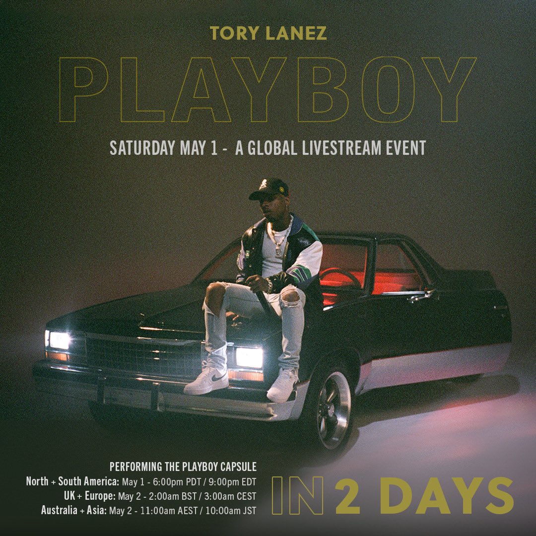 Tory Lanez on X: 2 Days until the PLAYBOY Livestream! Stream on YouTube,  Facebook, Twitch and also 100 million+ @Playstation by downloading the  @_watchrad_ app! t.coNqb6wmYXcg t.coZuX7E0pa5o  X