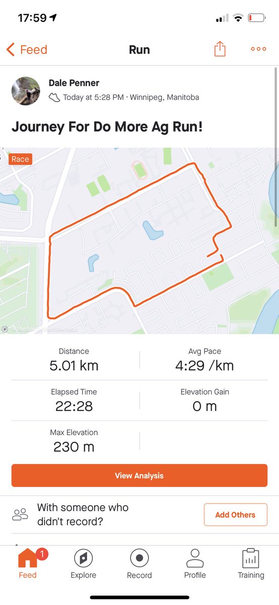 After a good day of soil sampling may as well do a 5k #JourneyForDoMoreAg @WinFieldCanada <a href="/domoreag/">DoMoreAg</a>