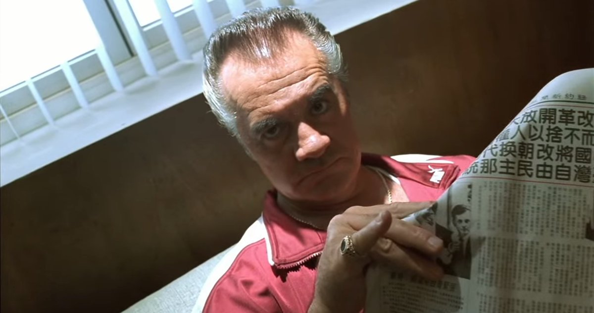 Paulie is sat in the waiting room, reading what looks to be Japanese newspaper (foreshadowing his love for Sun Tzu?) but also reading into something he doesn't understand, maybe Tony subliminally defending his reasons for therapy.