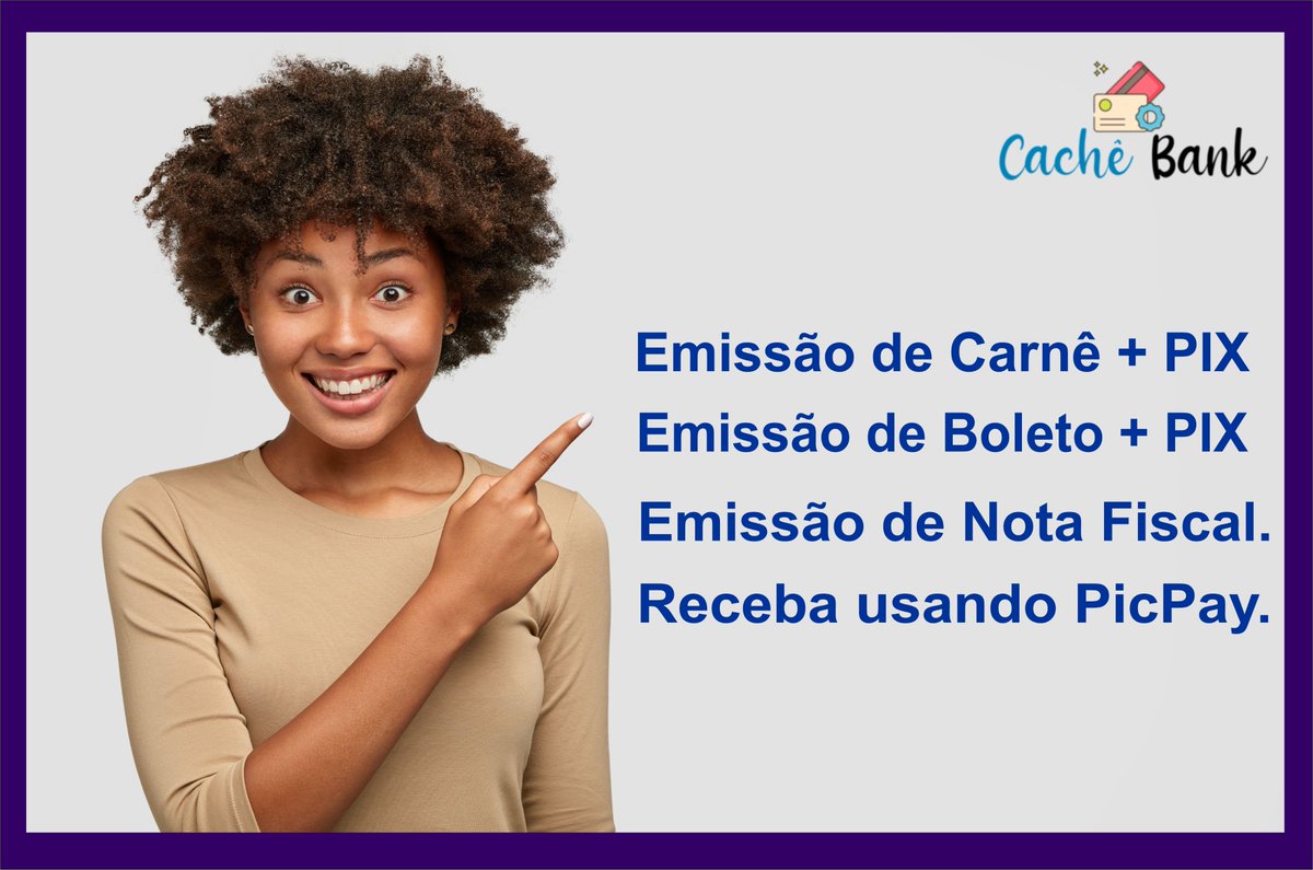 Cache_Bank's tweet image. Já pensou em gerar, vários boletos, com compensação instantânea, ou vários carnês, também instantâneos?
Receber por PicPay? Emitir nota fiscal para seu cliente ? E isso mesmo tudo isso em um lugar só, Cachê Bank te oferece o melhor para você e seu cliente.