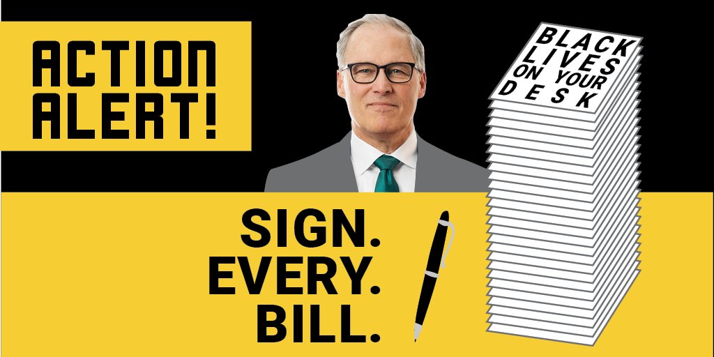 THREAD: ACTION ALERT—25 bills must be signed. This session has been historic, fam. We fought hard. YOU. SHOWED. UP. Washington state showed up. Here’s what we signed IN. TO. LAW: