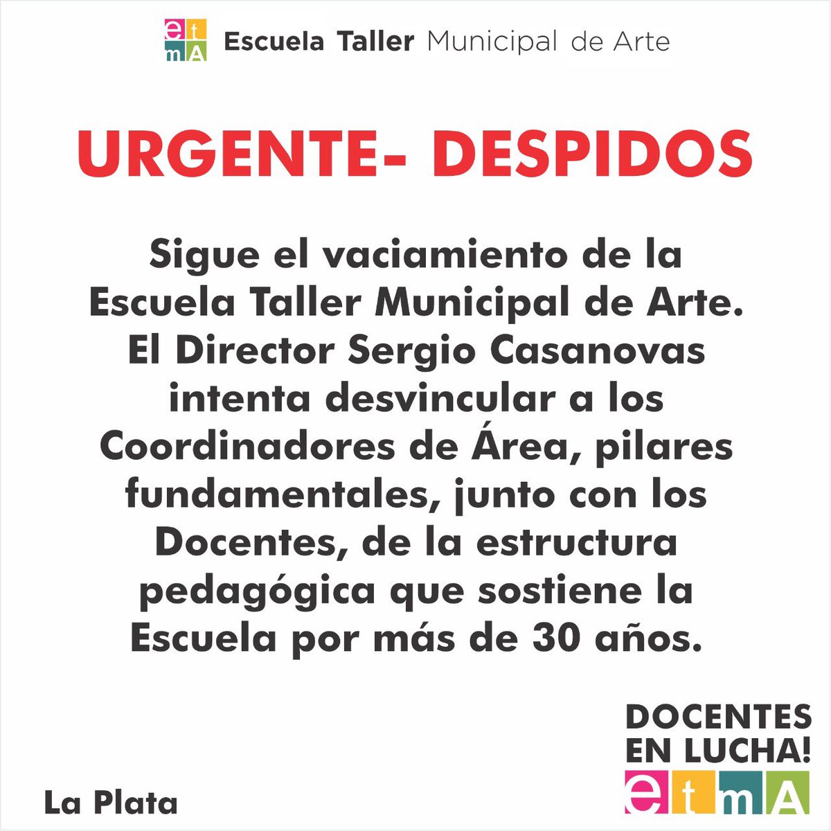 Esta es la gestión de <a href="/JulioGarro/">Julio Garro</a> <a href="/martinianofp/">Martiniano Ferrer Picado</a> #SergioCasanovas 
#LAPLATA #municipalidadelaplata #precarizacionlaboral #cambiemos
