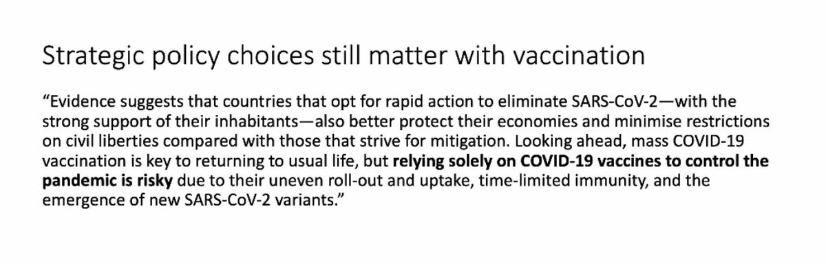 Acc to a Lancet review, elimination countries perform better on economics and civil liberties - slides:  #COVID19BC #CovidZeroBC