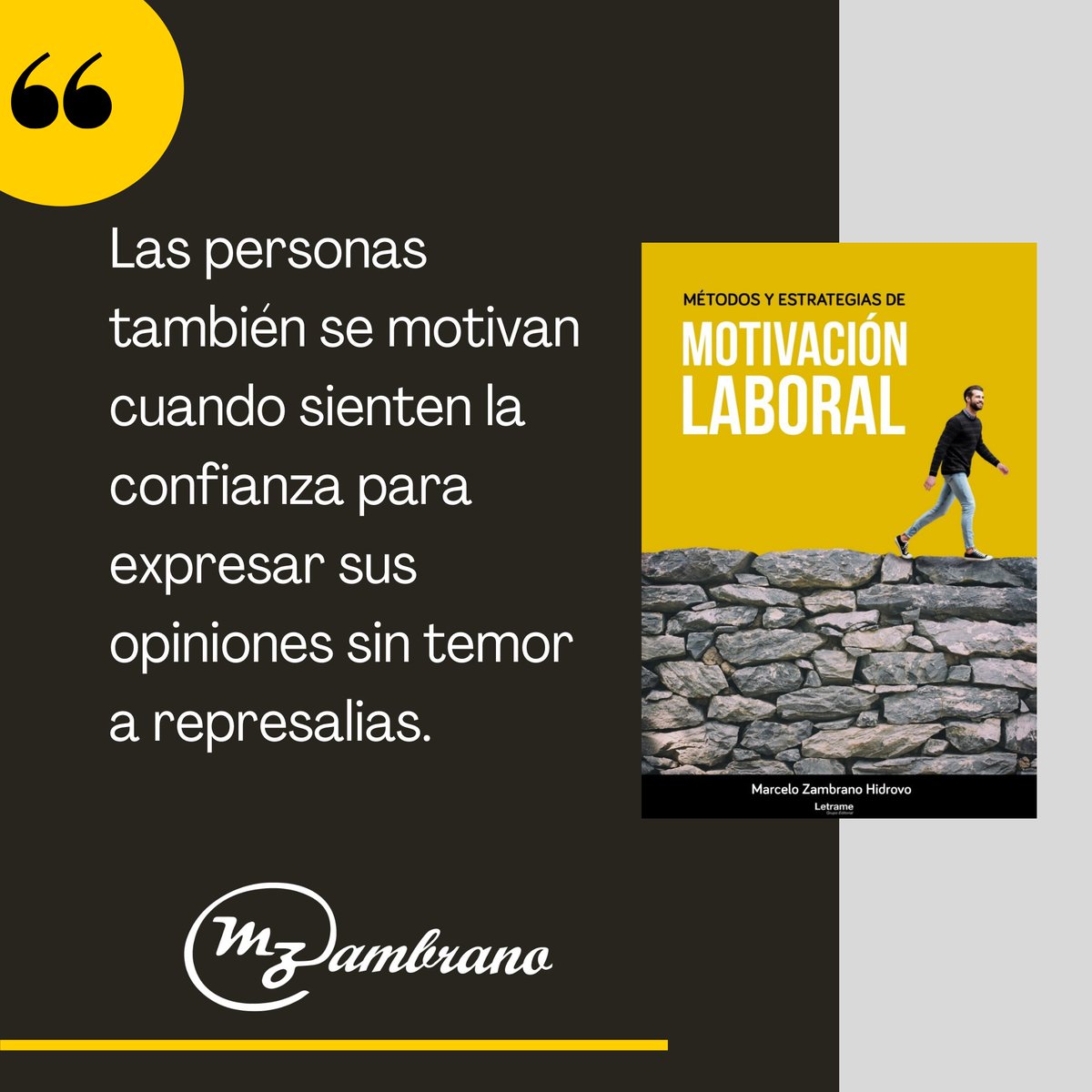 mzconsultor's tweet photo. Sentirse parte de un ambiente laboral en el que las opiniones son acogidas, valoradas y respetadas es un factor motivante, transmite al colaborador que es alguien importante para la organización y que pude ser parte protagónica en el cumplimiento de la estrategia corporativa. https://t.co/aq6HMl3Htj