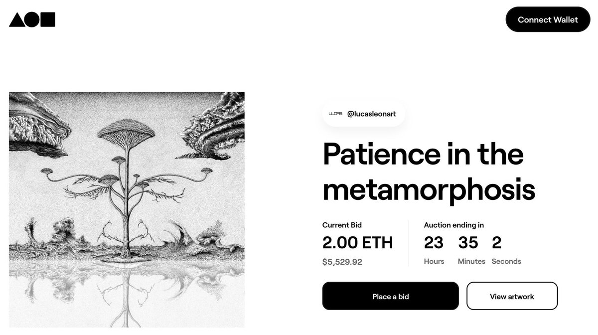 lucasleon_art's tweet photo. My 2nd NFT has its first BID!! THANKS SO MUCH!!🔥
Its now on the frontpage of https://t.co/WvU2Nz6Y1F🌐

Auction will end in 23hrs!

Lucas León - Patience in the metamorphosis
Here:
https://t.co/Z7gB8AFeeW

Hope you enjoy it!

#NFTCommunity #NFT #nftcollector 
@withFND https://t.co/Kh4FEMDudj
