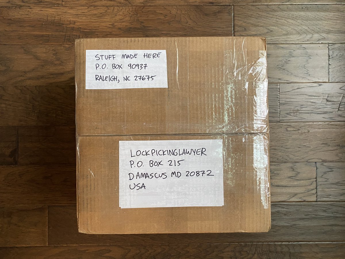 stuffmadehere (@stuffmadehere) on Twitter photo If this gets lost in the mail I don’t even know what I would do....
<a href="/LockPickingLwyr/">LockPickingLawyer</a> incoming 📦! If this gets lost in the mail I don’t even know what I would do....
<a href="/LockPickingLwyr/">LockPickingLawyer</a> incoming 📦!
