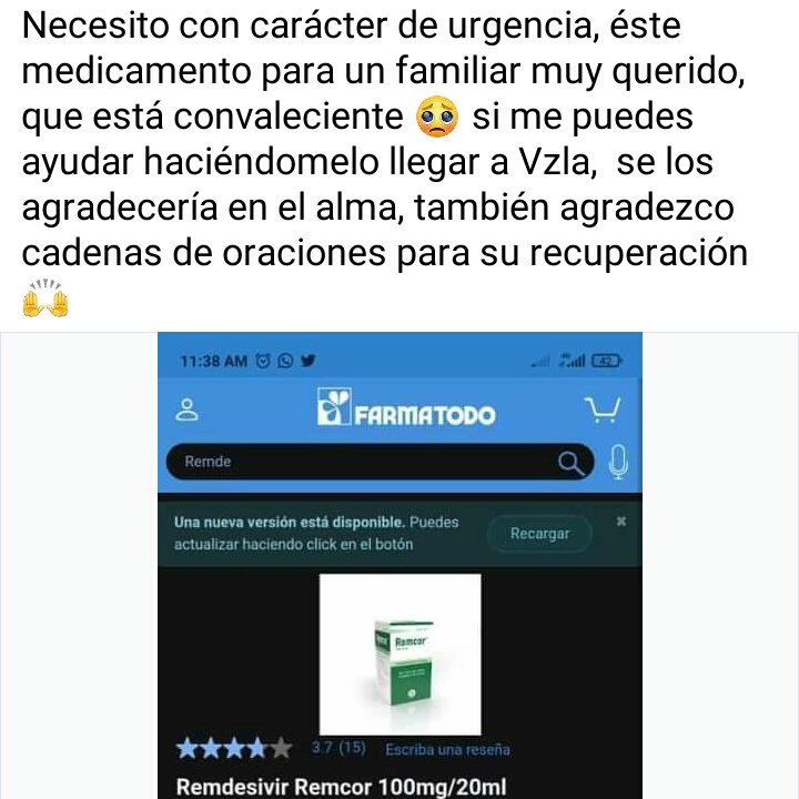 veronicaherre15's tweet image. Quien sepa donde conseguir este medicamento más económico o donarlo para un familiar en ciudad Ojeda lo agradecería de ante mano