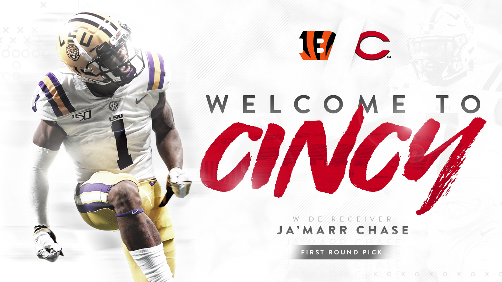 Cincinnati Reds on Twitter: "🎵 Tag Team, back again! 🎵 Welcome to  Cincinnati, Ja'Marr Chase! 🐯🏈 #TeamCincinnati ╳ #NFLDraft  https://t.co/xxw6QcEs4M" / Twitter