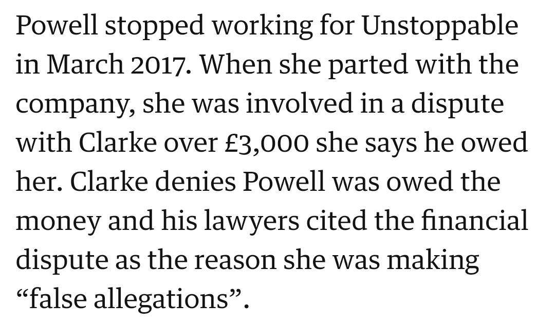 The victim-blaming and gaslighting continues, as Clarke and his lawyer try to say it's bitter women making up false stories about him