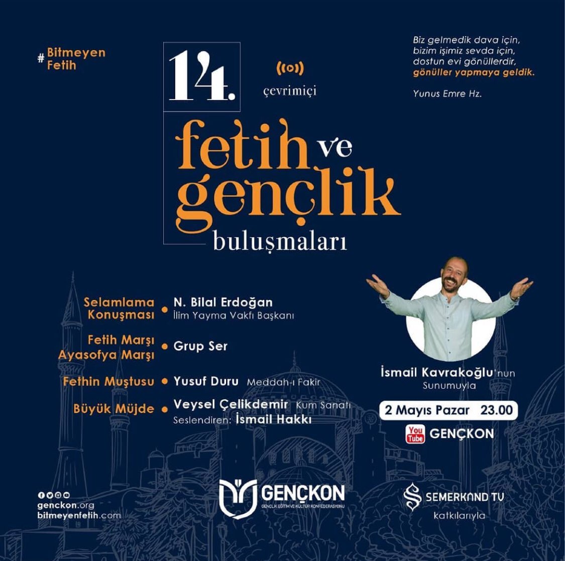 14. Fetih Ve Gençlik Buluşmaları adına GRUP SER olarak vereceğimiz konserin provasını muhabbetle tamamladık.
Gece 02:00 itibariyle son bulan provalarımızda bize eşlik eden tüm kardeşlerime teşekkürü bir borç bilirim...
<a href="/Genckon/">GENÇKON</a>