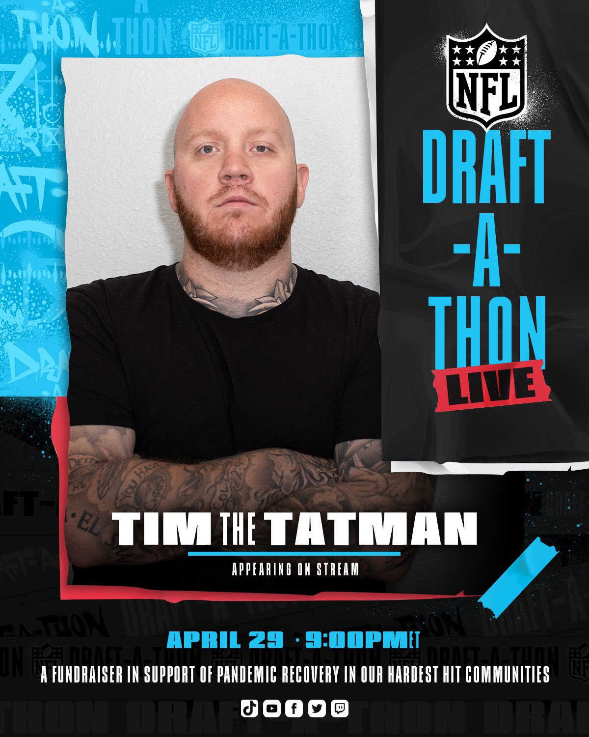 timthetatman👑 on Twitter "I’m going be on the NFL DraftAThon at 8
