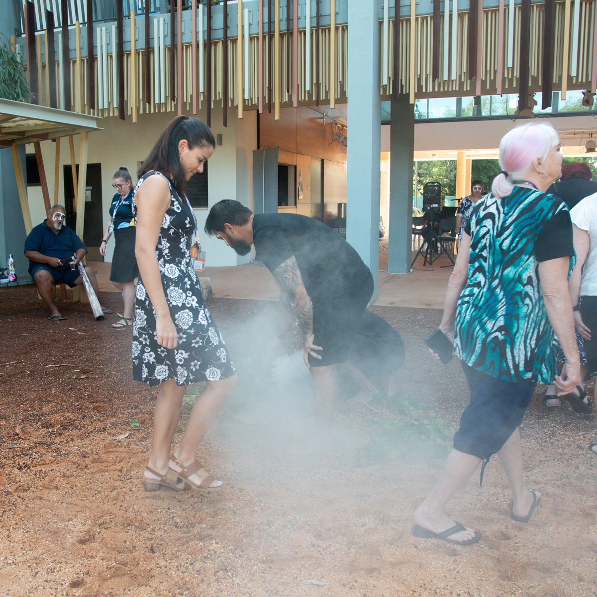 CDUni's tweet image. On campus at Casuarina this week: @CDUni_VC received his official welcome to CDU with an #Indigenous Smoking Ceremony from Larrakia custodians. #YoumakeCDU