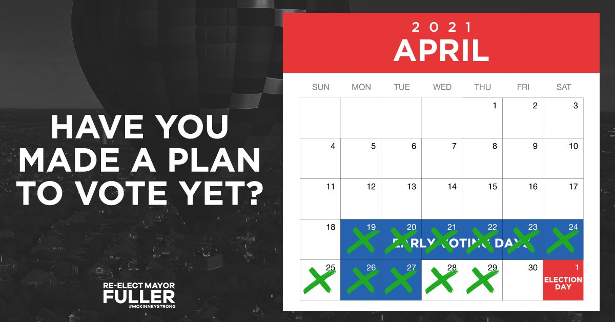 Good news, y'all. All the chaos of election season is almost behind us, but if you haven't had a chance to get out and vote yet, please make a plan to do so this Saturday. Let's keep #McKinneyStrong!