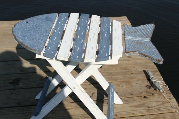 Coastal Folding Cocktail Table, Sturdy Solid etsy.me/3vIHI9Z #furniture #livingroomfurniture #freeshippingtexas #coastalcolors