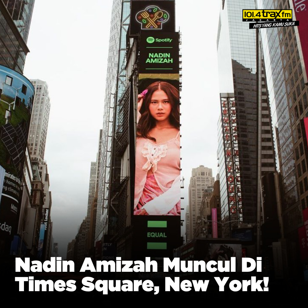 Selamat selamat selamat untuk @cakecaine!

Lagi rame Nadin Amizah yang muncul di Times Square, New York! Nadin dipilih jadi representasi Indonesia buat campaign-nya Spotify yang bernama “Equal”. Keren banget 🥺

#Traxupdate