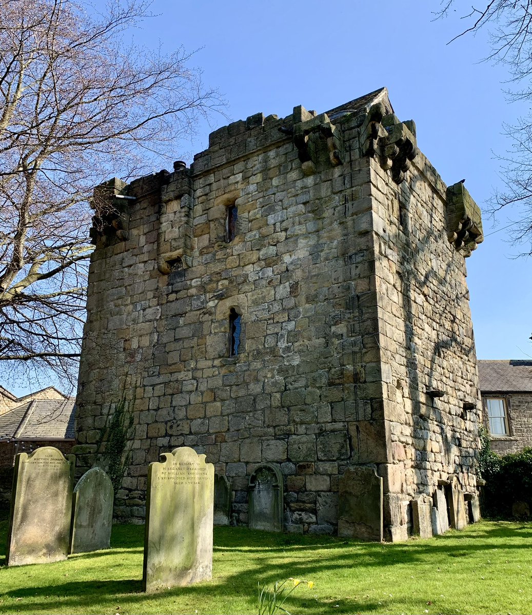 The early C14th Pele Tower at Corbridge in Northumberland. Built of stone from the Roman fort of Coria (Corbridge), it served as a fortified residence for the vicars of the nearby parish church of St. Andrews. #AprilTowers