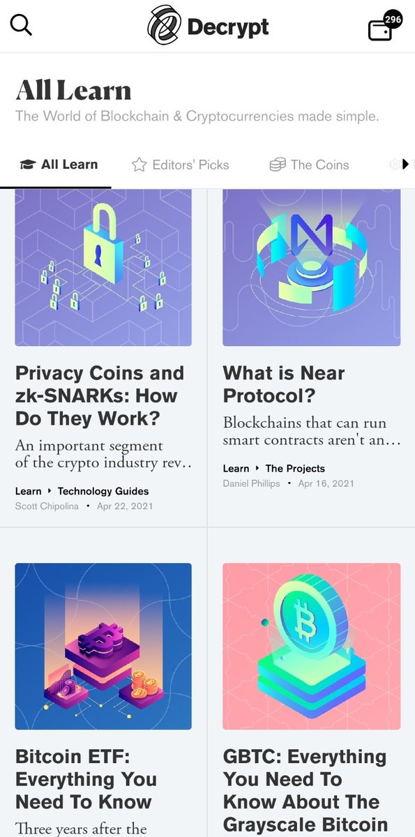 Everything in the  @decryptmedia "Learning" section. seriously, all  #TradFi  #FinTwit folks & even regular layperson  #crypto newbies should check out their articlesAnd you get to test out their new blockchain reader token DCPT https://twitter.com/readDanwrite/status/1372540996228104194?s=19