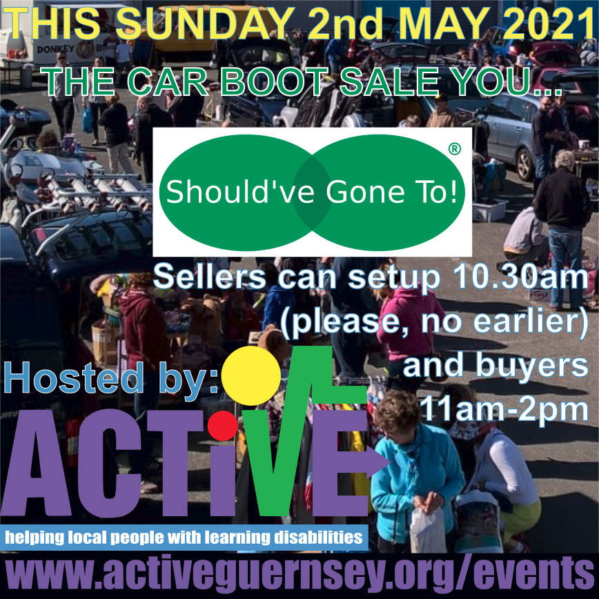 ActiveGuernsey's tweet photo. This coming Sunday we are hosting a Car Boot Sale at the SpecSavers site.
Details (including States guidance for Sellers) here:
https://t.co/70kT7ODfKx https://t.co/COLQxNg3aH