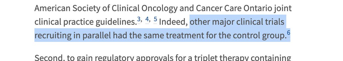 They say other contemporary trials used the same sub-standard control armis that true? what is ref. 6?